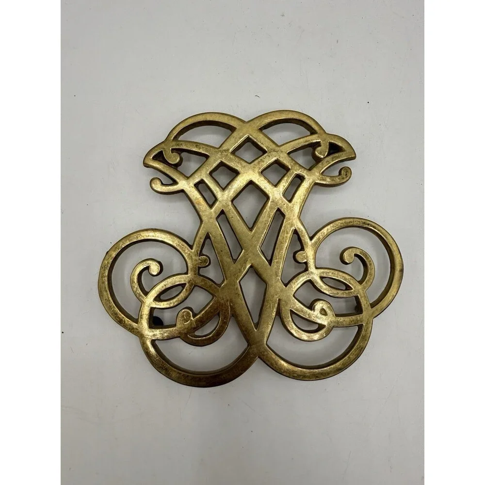 Virginia Metalcrafters Brass Thomas Jefferson Cipher Monticello Trivet CW 10-15